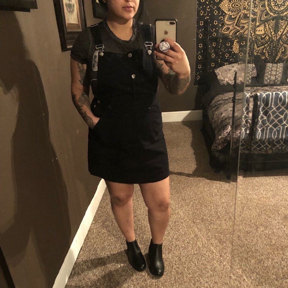 Denim overall dress